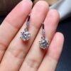 One Carat Moissanite Diamond Earrings