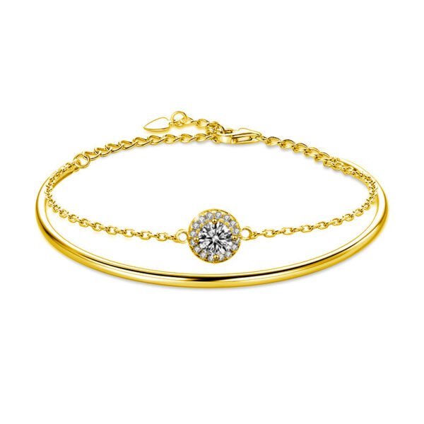 S925 Silver Moissanite Stackable Bracelet