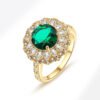 Green Moissanite Ring Women