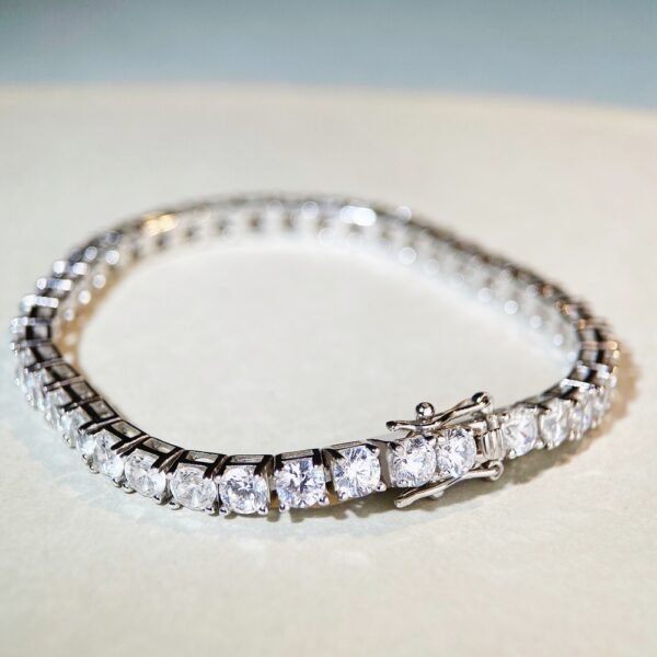 Sterling Silver Tennis Chain Moissanite Necklace Moissanite Braceletunisex Design