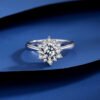 Sunflower Moissanite Ring For Women