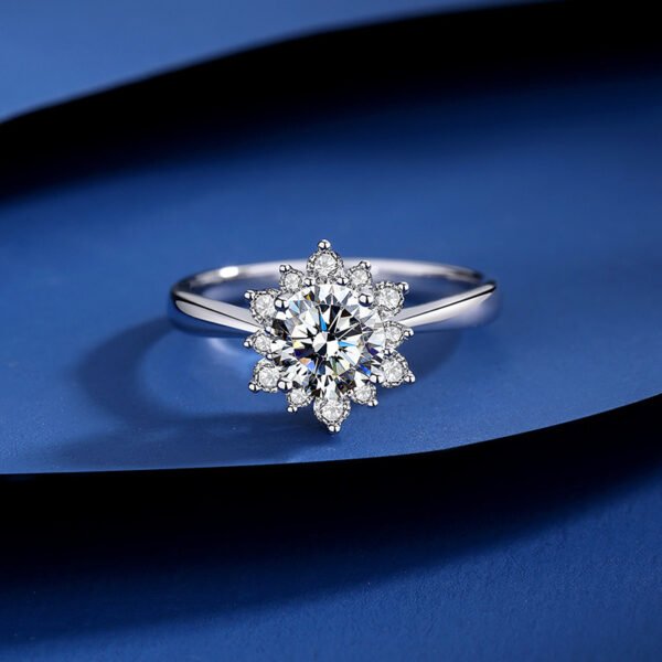 Sunflower Moissanite Ring For Women