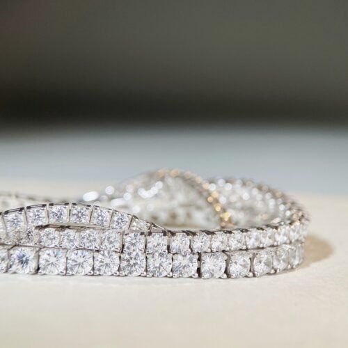 Sterling Silver Tennis Chain Moissanite Necklace Moissanite Braceletunisex Design