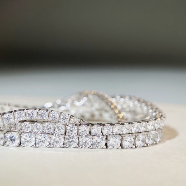 Sterling Silver Tennis Chain Moissanite Necklace Moissanite Braceletunisex Design