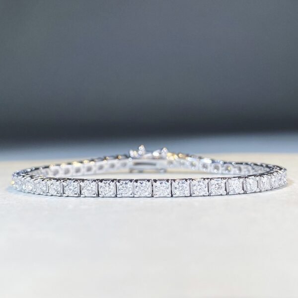 Sterling Silver Tennis Chain Moissanite Necklace Moissanite Braceletunisex Design