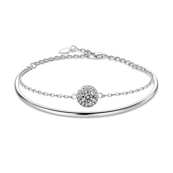 S925 Silver Moissanite Stackable Bracelet