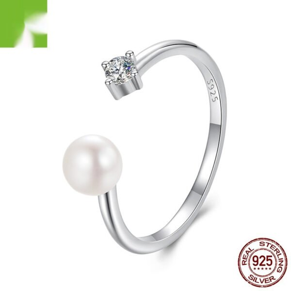 Natural Freshwater Pearl Moissanite Ring