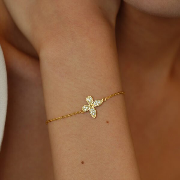 Moissanite Butterfly Bracelet For Women, D Color Moissanite, S925 Sterling Silver