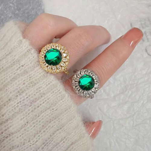 Green Moissanite Ring Women