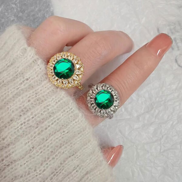 Green Moissanite Ring Women