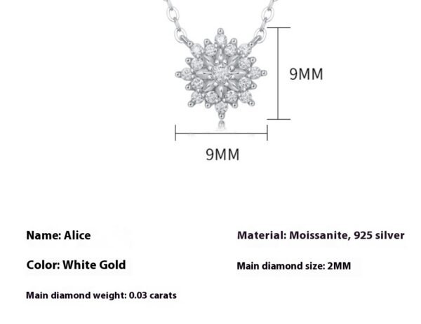 Fashion Moissanite Silver SUNFLOWER Pendant
