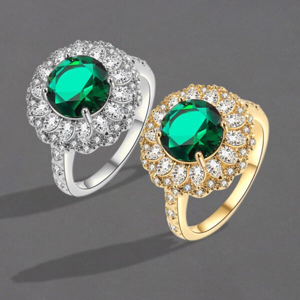 Green Moissanite Ring Women