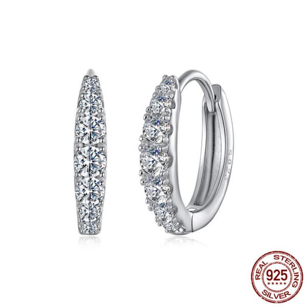 Single Row Moissanite Round Earrings