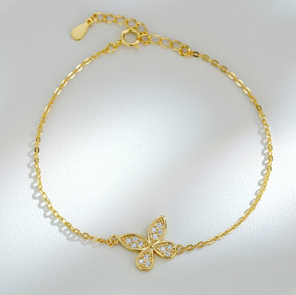 Moissanite Butterfly Bracelet For Women, D Color Moissanite, S925 Sterling Silver