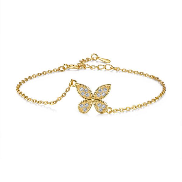 Moissanite Butterfly Bracelet For Women, D Color Moissanite, S925 Sterling Silver