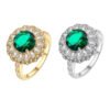 Green Moissanite Ring Women