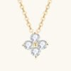 S925 Silver Clover Moissanite Necklace