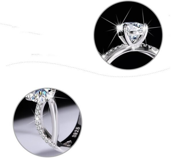 Sterling Silver Authentic Moissanite Ring