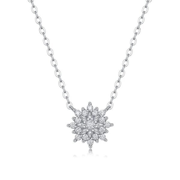 Fashion Moissanite Silver SUNFLOWER Pendant
