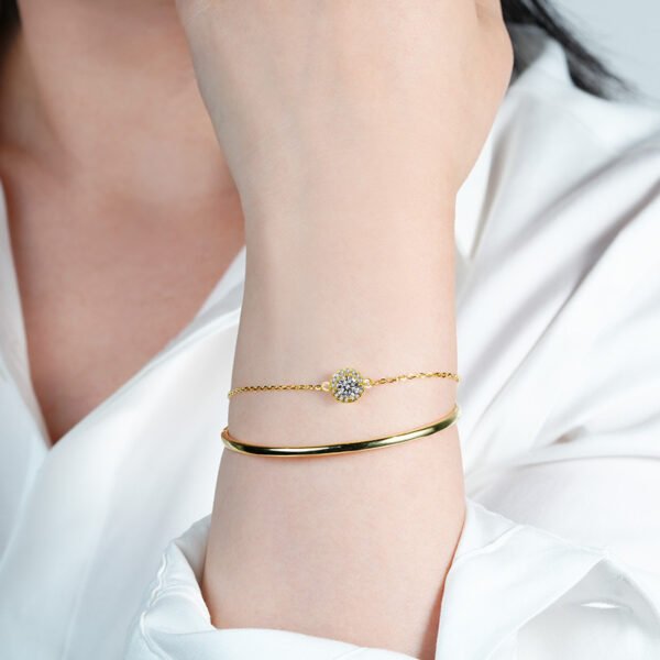 S925 Silver Moissanite Stackable Bracelet