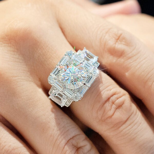 Moissanite Luxury Big Diamond Ring