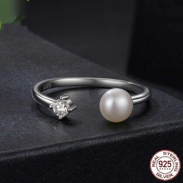 Natural Freshwater Pearl Moissanite Ring