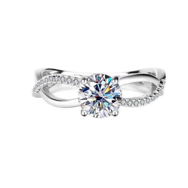 Sterling Silver Authentic Moissanite Ring