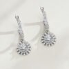 Electroplating Moissanite Floral Sunflower Earrings