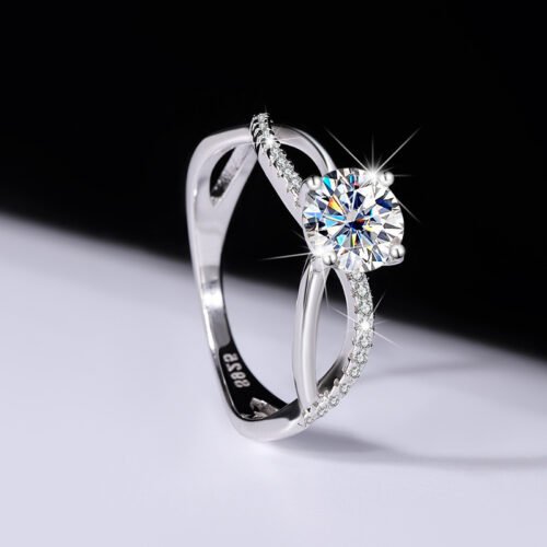 Sterling Silver Authentic Moissanite Ring