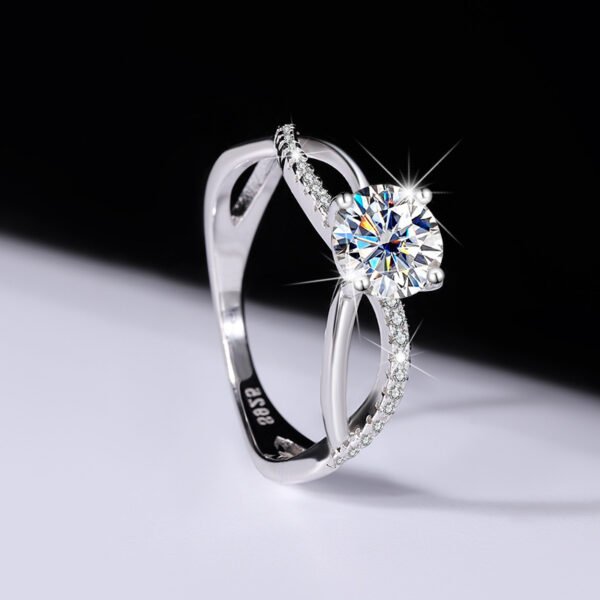 Sterling Silver Authentic Moissanite Ring
