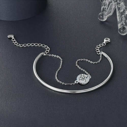 S925 Silver Moissanite Stackable Bracelet